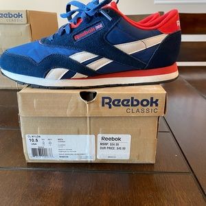 Men’s Reebok classics - nylon red white and blue 10.5
